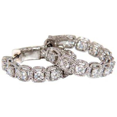 Pre-owned 1stdibs 1.60ct Natural Round Brilliant In/out Diamond Hoop Earrings 14kt Rope Twist* In Multi