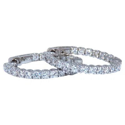 Pre-owned 1stdibs 1.62ct Natural Round Diamond Hoop Earrings 14kt In Multi