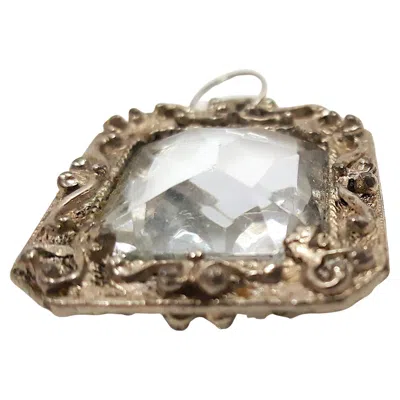 Pre-owned 1stdibs 16th Century Rock Crystal Hogback Scissorcut Silver Scrollwork Pendant In Multi