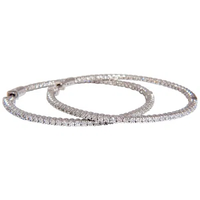 Pre-owned 1stdibs 1.77 Carat Natural Round Brilliant In/out Diamond Hoop Earrings 14 Karat G/vs* In Multi