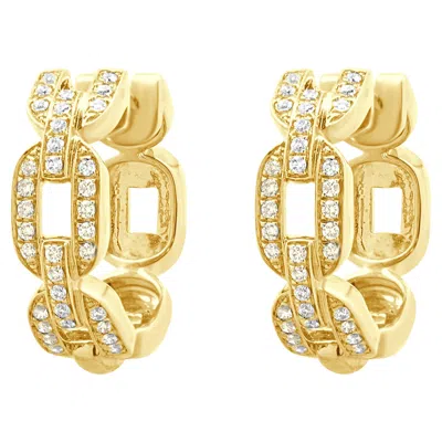 Pre-owned 1stdibs 18 Karat Yellow Gold Diamond Hoop Earrings