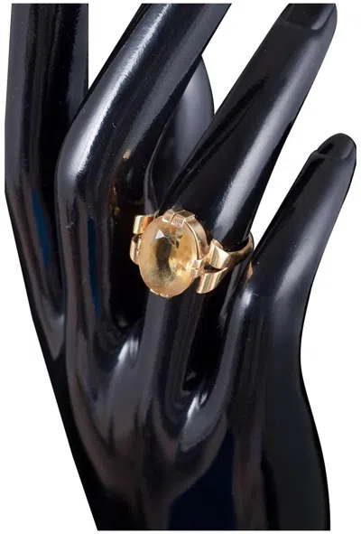 Pre-owned 1stdibs 18-carat Gold Ring With Oval Faceted Citrine. Swedish Goldsmith, Mid-20th C. In Multi