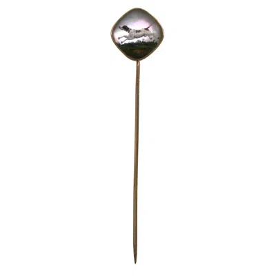 Pre-owned 1stdibs 18ct Gold Essex Crystal Dog Tie Pin, Early 20th Century In Multi