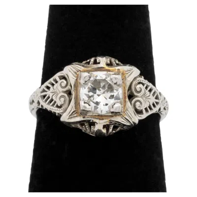 Pre-owned 1stdibs 18k White And Yellow Gold Diamond Ring, 0.50ct, 20th Century