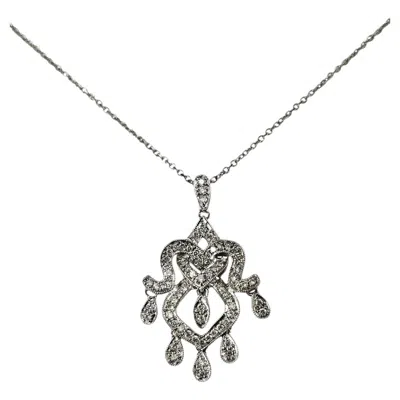 Pre-owned 1stdibs 18k White Gold And Diamond Pendant Necklace #25595