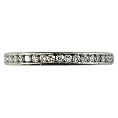Pre-owned 1stdibs 18k White Gold Diamond Eternity Band Ring Size 7.25-7.5 #25572
