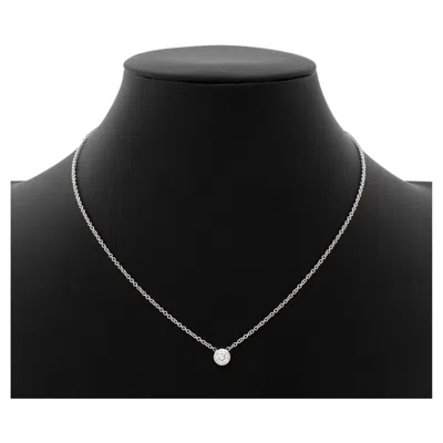 Pre-owned 1stdibs 18k White Gold Diamond Solitaire Pendant Necklace, 0.50ct, Italy