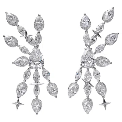 Pre-owned 1stdibs 18k White Gold Earrings, 2 Pear-shaped Diamonds 6.23ct, D-e, If, Gia Certificate