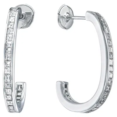 Pre-owned 1stdibs 18k White Gold Earrings 2.08ct Natural Diamond (square Cut, D-e/vs+) Igi Cert.