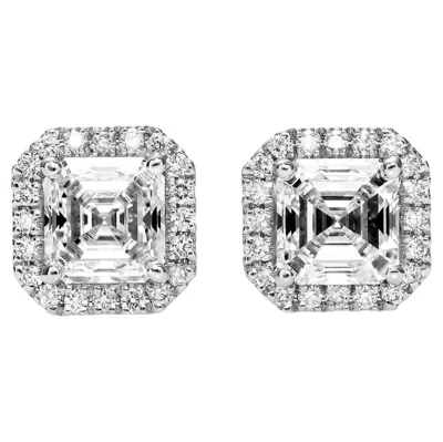 Pre-owned 1stdibs 18k White Gold Stud Earrings With 2.04 Total Carat Weight Natural Diamond