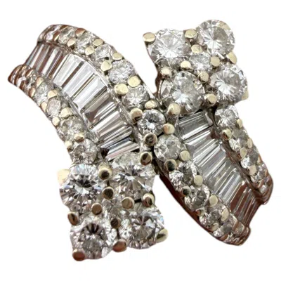 Pre-owned 1stdibs 18k White Gold Wrap Combination Diamond Ring