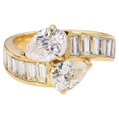 Pre-owned 1stdibs 18k Yellow Gold 3.07tcw Diamond Bypass Ring
