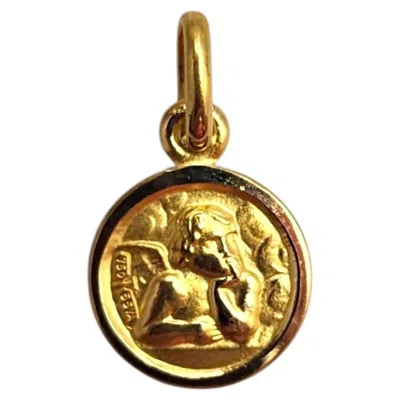 Pre-owned 1stdibs 18k Yellow Gold Miniature Guardian Angel Charm #25317