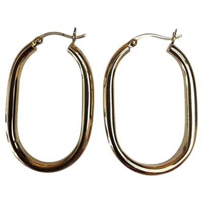 Pre-owned 1stdibs 18k Yellow Gold Oval Hoop Earrings #25547