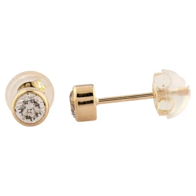 Pre-owned 1stdibs 18kt Yellow Gold Modern Bezel-set 0.5ct Diamond Stud Earrings
