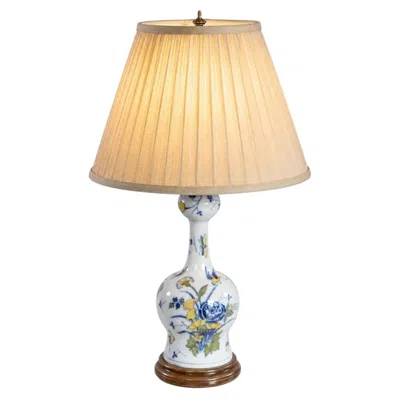 Pre-owned 1stdibs 18th C. Polychrome Delft Vase Now As Table Lamp In Sand