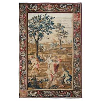 Pre-owned 1stdibs 18th Century Antique French Tapestry Verdure Wool & Silk 7x11ft 213cm X 323cm In Brown