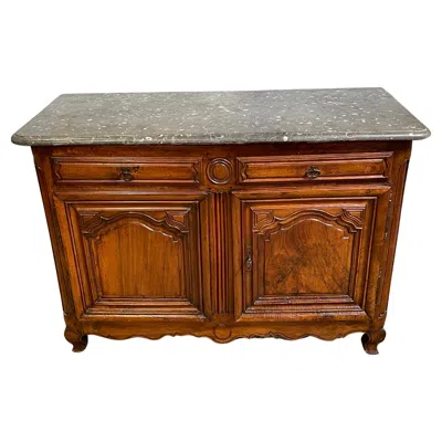 Pre-owned 1stdibs 18th Century French Louis Xv/provincial French Buffet With Black Shell Marble