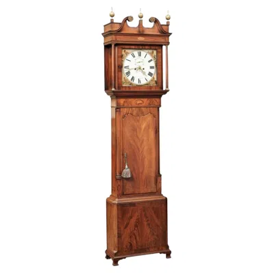 Pre-owned 1stdibs 18th Century Scottish Mahogany Longcase Clock With Painted Face In Brown