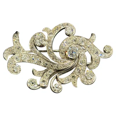 Pre-owned 1stdibs 1900 Platinum And Old Mine Cut Diamond Brooch With Approximately 6c Diamonds In Multi