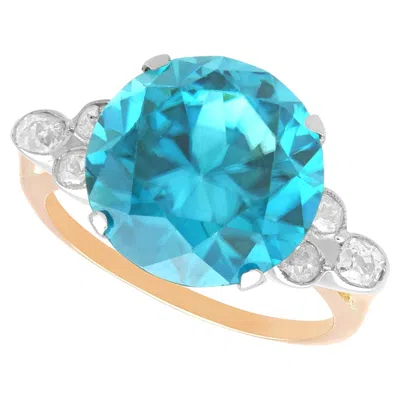 Pre-owned 1stdibs 1920s 15.40 Carat High Zircon And Diamond Ring In 9k Yellow Gold