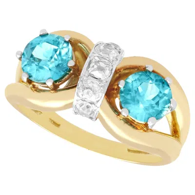 Pre-owned 1stdibs 1930's 4.57 Carat High Zircon And Diamond Gold Cocktail Ring In Multi