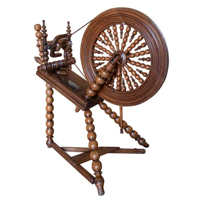 Pre-owned 1stdibs 1930s Spanish Distaff Spinning Wheel Made Of Wood In Brown