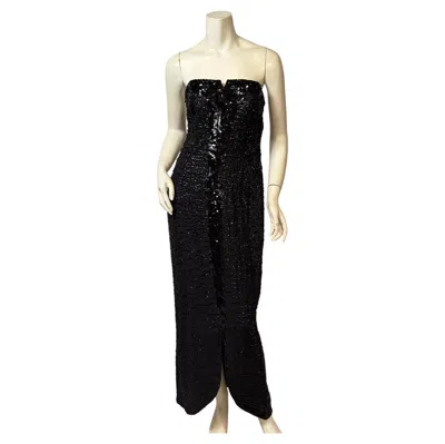 Pre-owned 1stdibs 1950's Strapless Black Sequin Evening Gown, Designer Anonymous