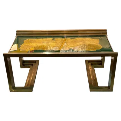 Pre-owned 1stdibs 1960s Italian Brass And Glass Coffee Tble Designed By Angelo Bragalini In Brown