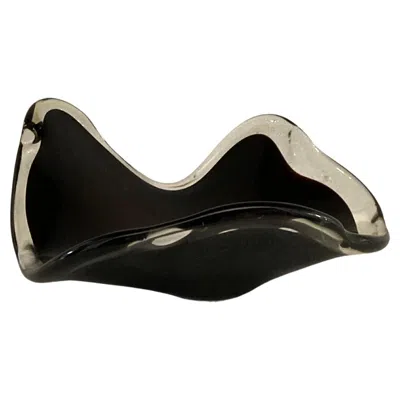 Pre-owned 1stdibs 1960s Italian Murano Dark Purple Clear Case Centrepiece Dish