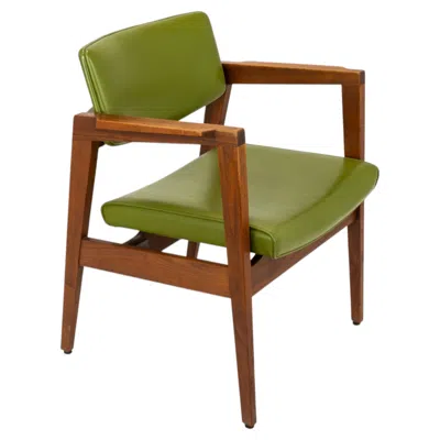 Pre-owned 1stdibs 1960s Mid-century Modern Gunlocke Armchair, Green Naugahyde