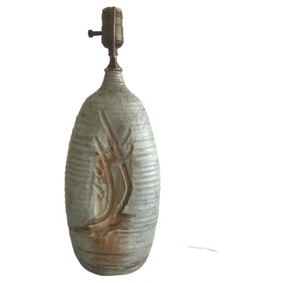 Pre-owned 1stdibs 1960s Table Lamp With Hand Carved Wheat Motif In Transparent
