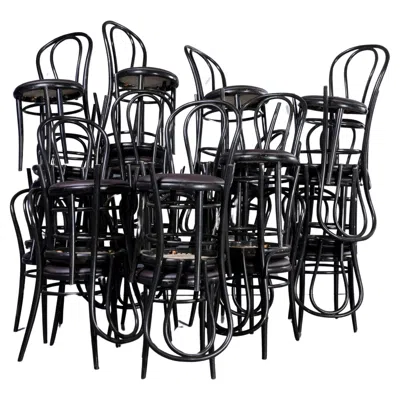 Pre-owned 1stdibs 1970's Bentwood Hoopback Upholstered Dining Chairs In Brown