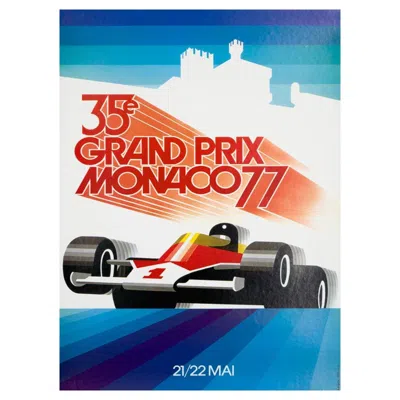 Pre-owned 1stdibs 1977 Monaco Grand Prix Original Vintage Poster In Sand