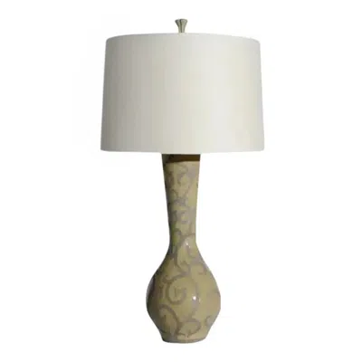 Pre-owned 1stdibs 1990s Vintage Olive Green Ceramic Table Lamp – Drum Shade