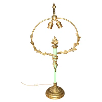 Pre-owned 1stdibs 19th C French Bronze Ormolu Bronze Mounted Bronze Table Lamp In Gold