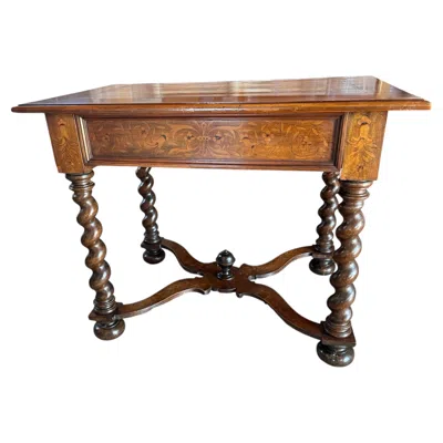 Pre-owned 1stdibs 19th Century Antique Dutch Side Table, Handcrafted Wood, Unique Design In Brown