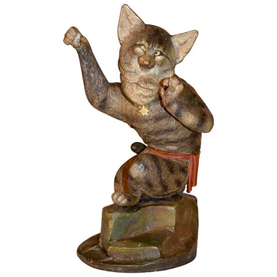 Pre-owned 1stdibs 19th Century Austrian Terracotta Cat In Brown