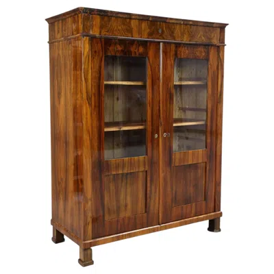 Pre-owned 1stdibs 19th Century Biedermeier Walnut Cabinet/ Vitrine/ Bookcase, Austria Ca. 1830 In Brown