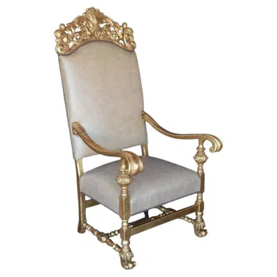 Pre-owned 1stdibs 19th Century Italian Trono / Throne Chair In Gold