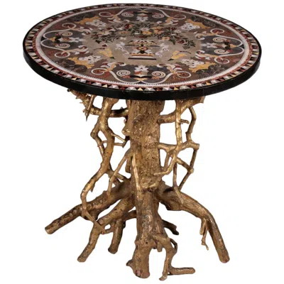 Pre-owned 1stdibs 19th Century Neapolitan Commesso Table With Marble Top, Fair Condition In Brown
