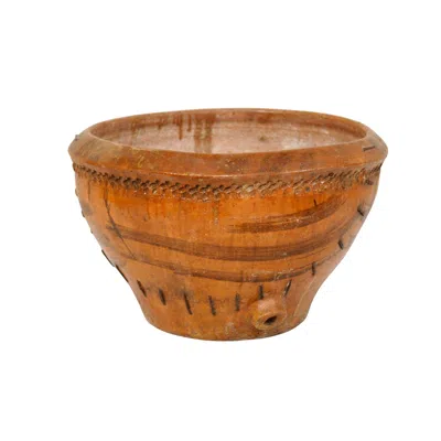Pre-owned 1stdibs 19th Century Spanish Glazed Clay Pot With Lovely Old Mend In Brown