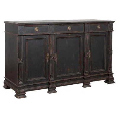 Pre-owned 1stdibs 19th Century Swedish Black Painted Pine Sideboard Buffet