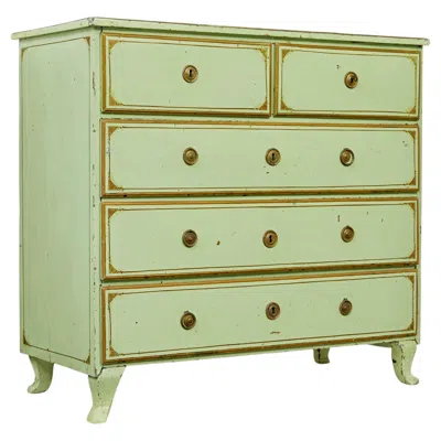 Pre-owned 1stdibs 19th Century Swedish Painted Pine Chest Of Drawers In Brown