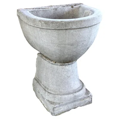 Pre-owned 1stdibs 19th Century Two-piece French Wall Fountain Basin In Burgundian Bluestone In Gray