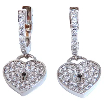 Pre-owned 1stdibs 1ct Natural Diamond Heart Key Earrings 14kt* In Multi