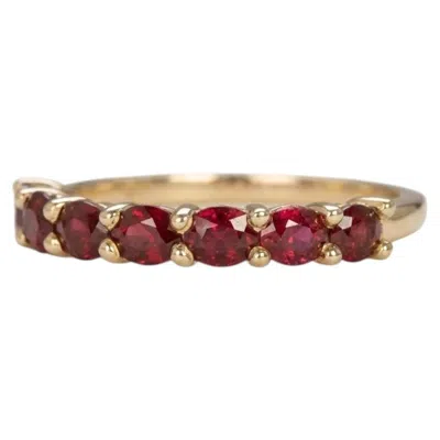 Pre-owned 1stdibs 2 Carat Ruby East-west Oval Cut Eternity Band In 14k Gold In Multi