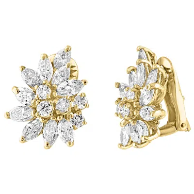 Pre-owned 1stdibs 20 Natural Marquise Diamonds & 10 Round Diamond Clip On Earring 18 Kyg In Multi