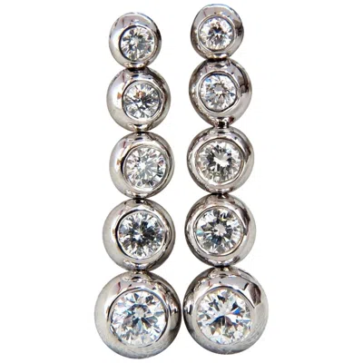 Pre-owned 1stdibs 2.04 Carat Natural Round Diamonds Bezel Flush Five-tier Dangle Earrings Jazz** In Multi