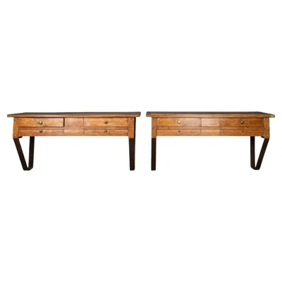 Pre-owned 1stdibs 20th Century French Walnut Jewellery Makers Benches, C.1920 In Brown